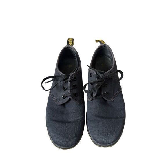 Doc Dr. Martens Women's Black Canvas Soho Three Eye Lace Up Shoe Sneakers SZ 6 - Picture 1 of 8